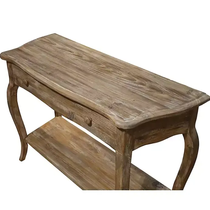 Sale Kirklands Home Rustic Wood Curved Console Table Brown