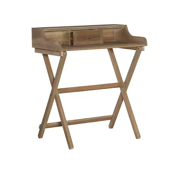 Discount Kirklands Home Rustic Wooden Folding Desk Brown