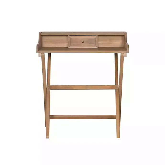 Discount Kirklands Home Rustic Wooden Folding Desk Brown