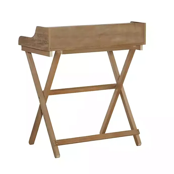 Discount Kirklands Home Rustic Wooden Folding Desk Brown