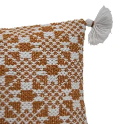Hot Kirklands Home Rustic Cross Stitch Outdoor Lumbar Pillow