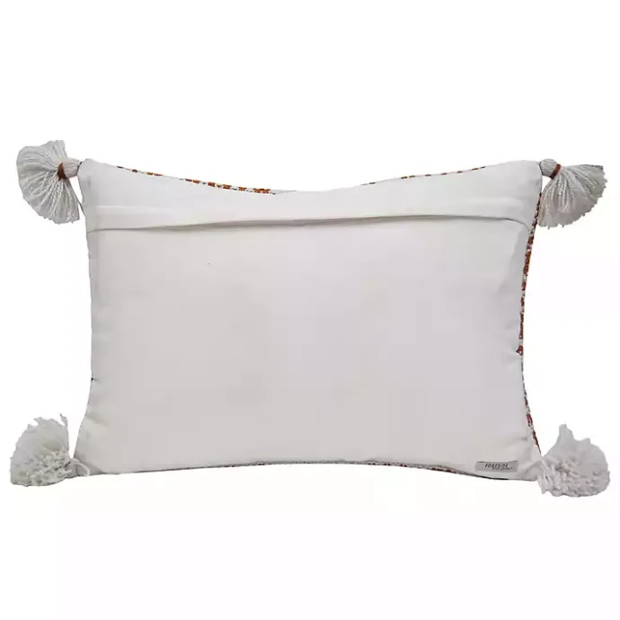 Hot Kirklands Home Rustic Cross Stitch Outdoor Lumbar Pillow