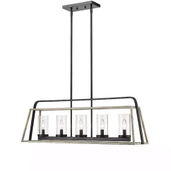 Kirklands Home Rustic Gray and Black Open Chandelier
