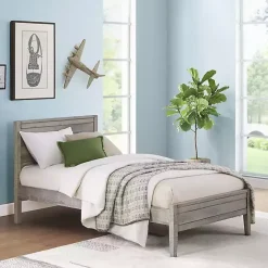 Kirklands Home Rustic Gray Pine Panel Twin Bed Frame