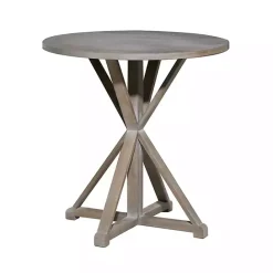 Best Kirklands Home Rustic Graywash Hourglass Side Table Brown