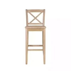 Hot Kirklands Home Rustic Graywash Wood X Back Bar Stool Brown