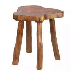 Clearance Kirklands Home Rustic Natural Woodland Accent Table Brown