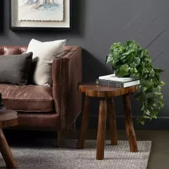 Clearance Kirklands Home Rustic Natural Woodland Accent Table Brown