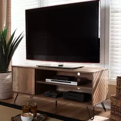 Online Kirklands Home Rustic Oak Wood TV Stand Brown