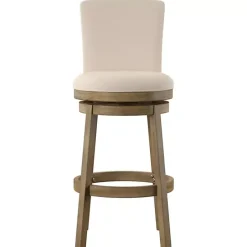 Best Kirklands Home Rustic Taupe Upholstered Swivel Bar Stool Tan