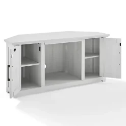 Best Kirklands Home Rustic White Katy-Corner TV Stand