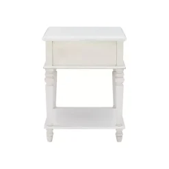 Outlet Kirklands Home Rustic Turned Legs Accent Table White