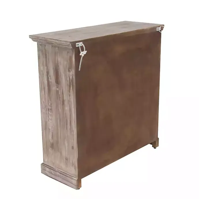 Best Kirklands Home Rustic Wood and Glass 2-Door Cabinet Tan