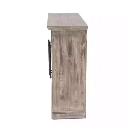 Best Kirklands Home Rustic Wood and Glass 2-Door Cabinet Tan