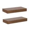 Kirklands Home Rustic Wood 2-pc. Floating Shelves, 18 in.