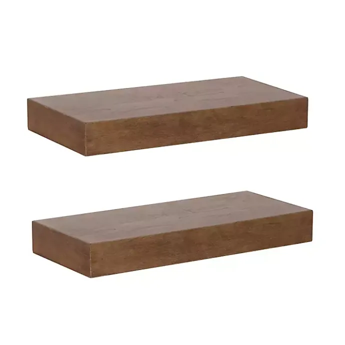 Kirklands Home Rustic Wood 2-pc. Floating Shelves, 18 in.