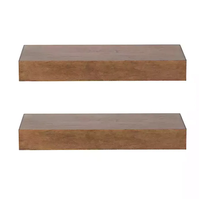 Kirklands Home Rustic Wood 2-pc. Floating Shelves, 18 in.