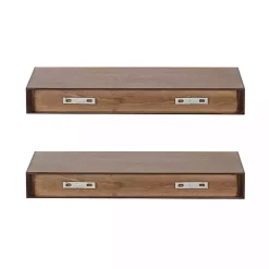 Kirklands Home Rustic Wood 2-pc. Floating Shelves, 18 in.