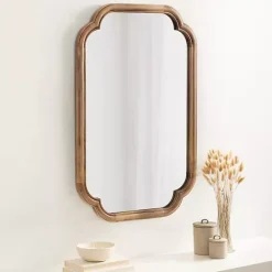 New Kirklands Home Rustic Wood Scallop Wall Mirror