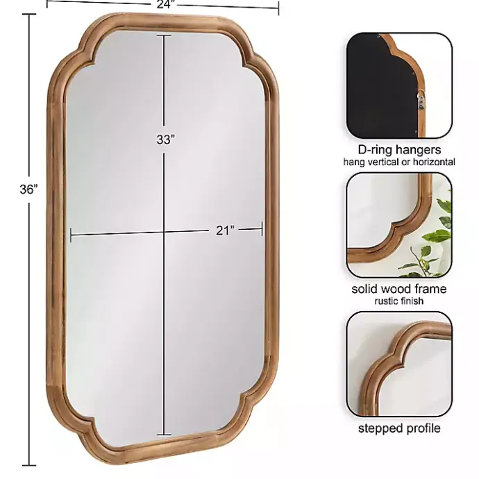 New Kirklands Home Rustic Wood Scallop Wall Mirror