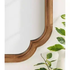 New Kirklands Home Rustic Wood Scallop Wall Mirror