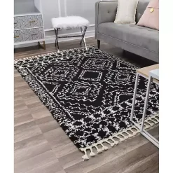 Hot Kirklands Home Sable and White Moon Area Rug, 5x7 Black