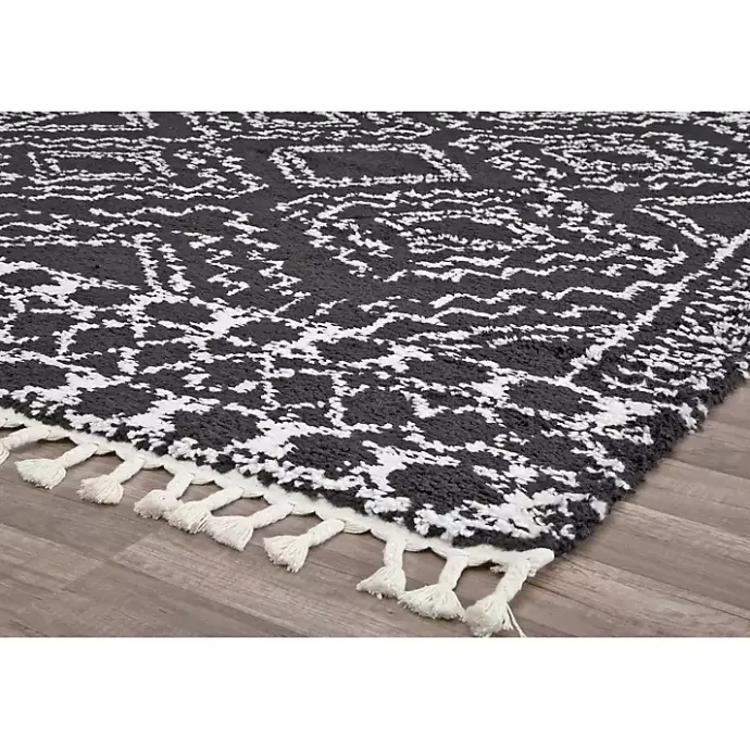 Hot Kirklands Home Sable and White Moon Area Rug, 5x7 Black