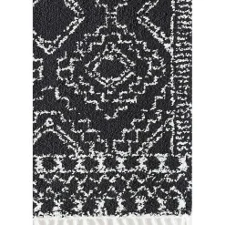 Outlet Kirklands Home Sable and White Moon Accent Rug, 2x8 Black