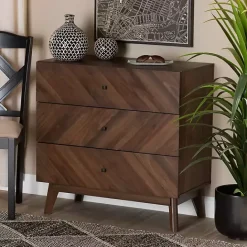 Online Kirklands Home Sabrina Walnut Wood 3-Drawer Chest