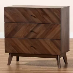Online Kirklands Home Sabrina Walnut Wood 3-Drawer Chest