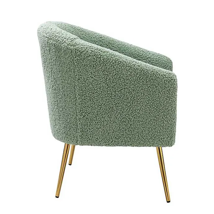 Kirklands Home Sage Contemporary Barrel Accent Chair Green