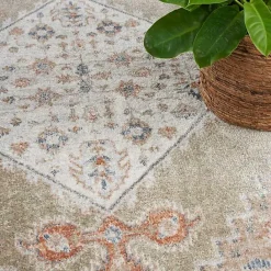 Best Kirklands Home Sage Distressed Medallion Washable Area Rug, 5x7
