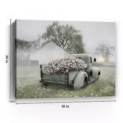 Outlet Kirklands Home Sage Flower Truck Canvas Art Print, 30x24 in.