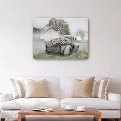 Hot Kirklands Home Sage Flower Truck Canvas Art Print, 40x30 in.