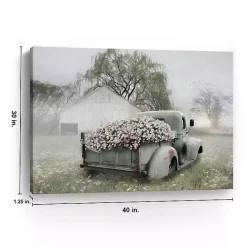 Hot Kirklands Home Sage Flower Truck Canvas Art Print, 40x30 in.