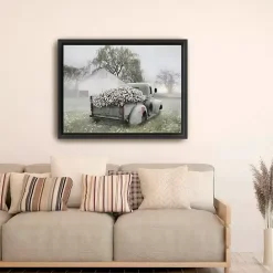 Clearance Kirklands Home Sage Flower Truck Framed Canvas Print, 42x32 in.