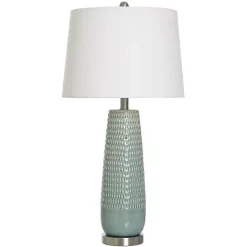 Hot Kirklands Home Sage Green Ceramic Dimpled Table Lamp White