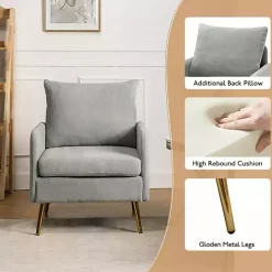 Kirklands Home Sage Penny Upholstered Accent Chair Green