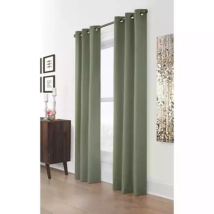 Discount Kirklands Home Sage Room Darkening Curtain Panel Set, 63 in. Green