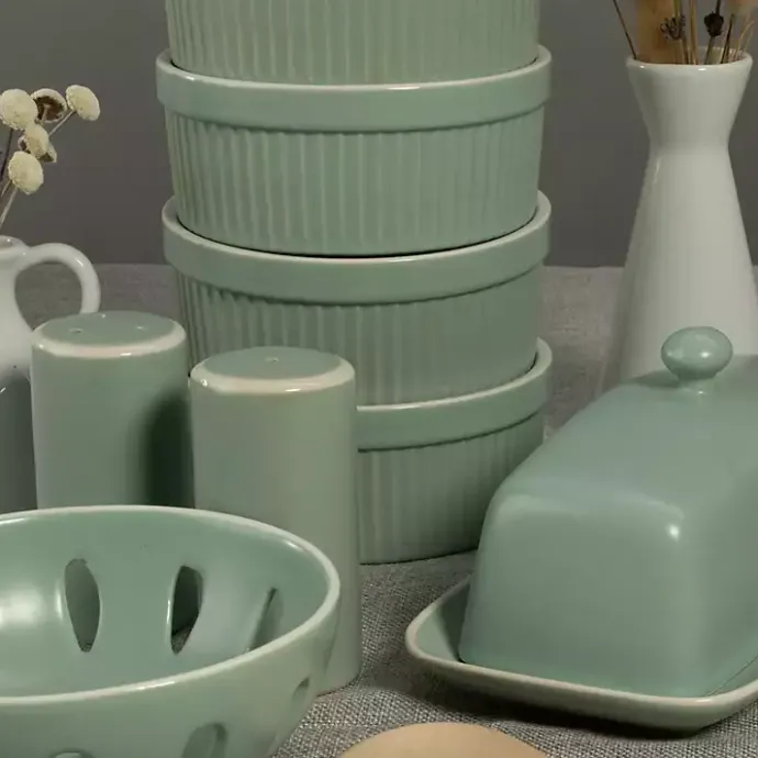 Best Kirklands Home Sage Stoneware 7-pc. Kitchen Accessories Set Green