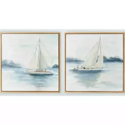 Best Kirklands Home Sail from the Coast Framed Canvas Prints, Set of 2