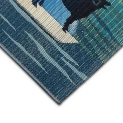 Discount Kirklands Home Sailboat Dogs Indoor/Outdoor Runner, 1x4 Blue