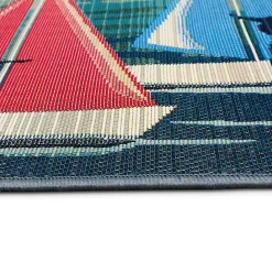 Discount Kirklands Home Sailboat Dogs Indoor/Outdoor Runner, 1x4 Blue