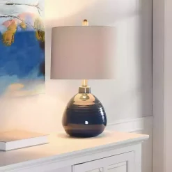 Sale Kirklands Home Sailor Blue Ceramic Table Lamp Tan