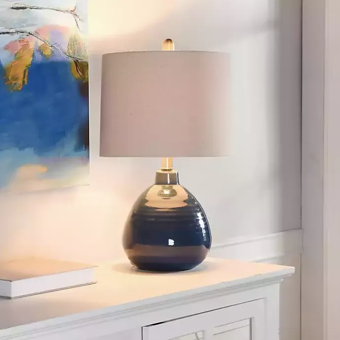 Sale Kirklands Home Sailor Blue Ceramic Table Lamp Tan