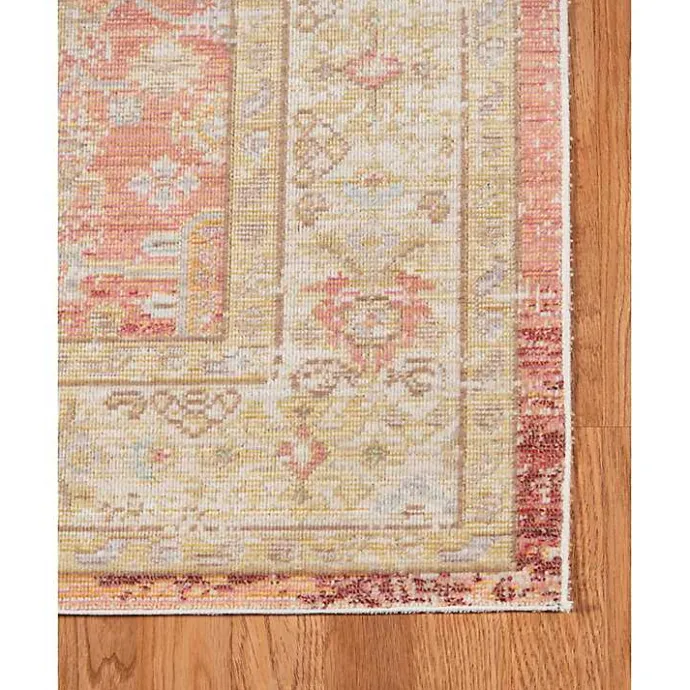 Online Kirklands Home Salmon Vintage Border Area Rug