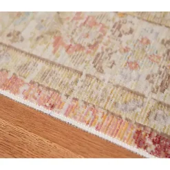 Online Kirklands Home Salmon Vintage Border Area Rug