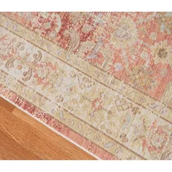 Online Kirklands Home Salmon Vintage Border Area Rug, 8x11 Pink