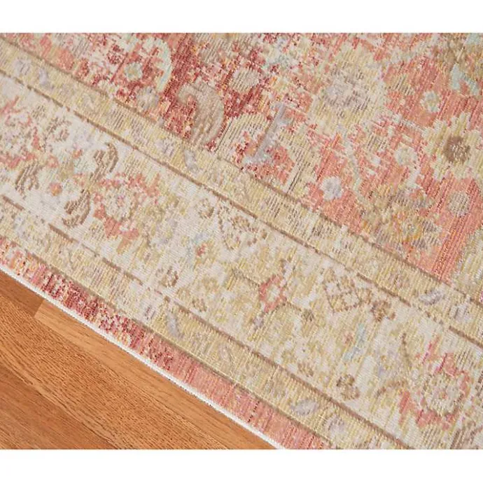 Online Kirklands Home Salmon Vintage Border Area Rug, 8x11 Pink