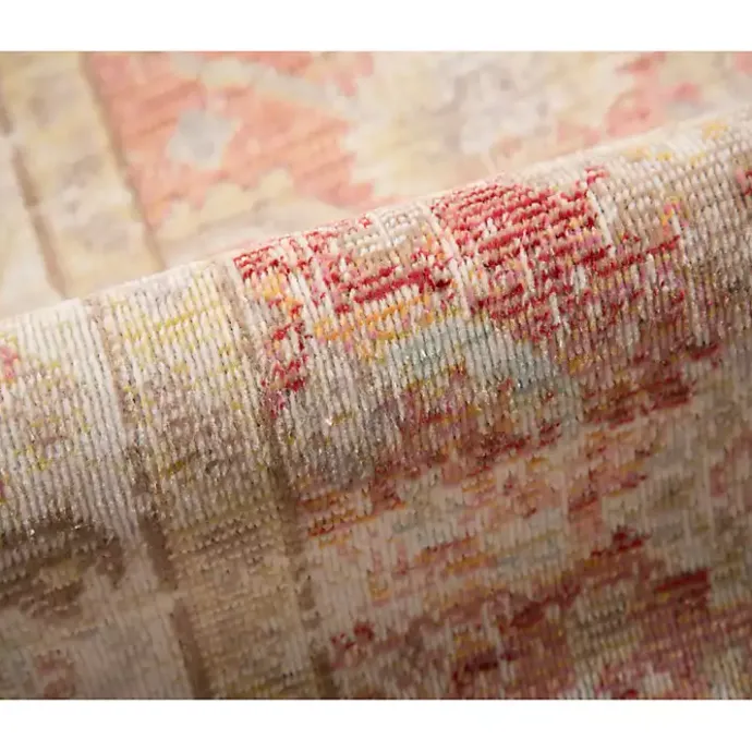Online Kirklands Home Salmon Vintage Border Area Rug, 8x11 Pink